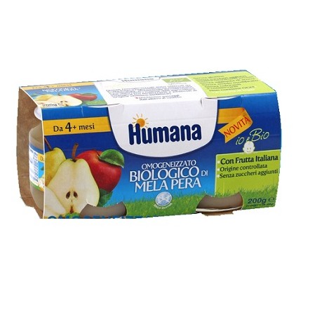 Humana Italia Humana Omogeneizzato Mela/pera Bio 2 Vasetti 100 G - Omogeneizzati e liofilizzati - 934040611 - Humana - € 1,57