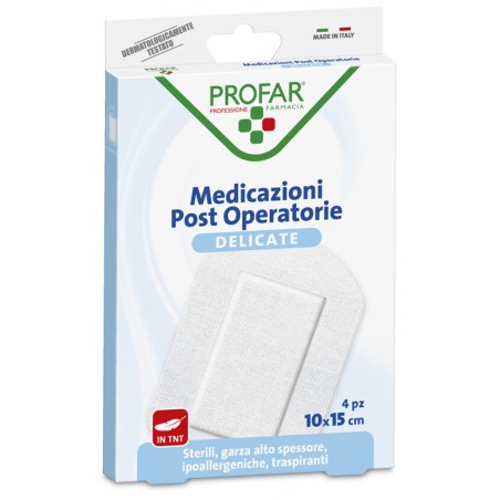 Federfarma. Co Medicazione Post Operatoria Sterile Garza Antiaderente 10x15 Cm 4 Pezzi Profar - Medicazioni - 903980997 - Fed...