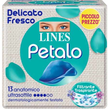 Fater Lines Petalo Blu Assorbente Anatomico 13 Pezzi - Assorbenti - 978847085 - Fater - € 2,73