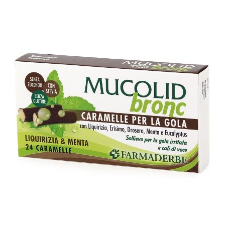 Farmaderbe Mucolid Bronc Menta & Liquirizia 24 Caramelle - Caramelle - 972509121 - Farmaderbe - € 4,33