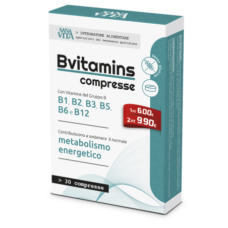 Paladin Pharma Sanavita Bvitamins 30 Compresse - Vitamine e sali minerali - 923130405 - Paladin Pharma - € 4,47