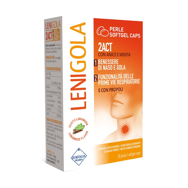 Euritalia Pharma Lenigola 20 Perle Softgel Caps Liquirizia - Rimedi vari - 930104613 - Euritalia Pharma - € 4,97
