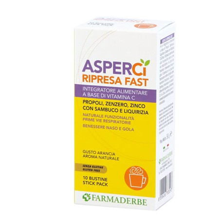 Farmaderbe Asper Ci Ripresa Fast 10 Bustine - Integratori per difese immunitarie - 971172681 - Farmaderbe - € 6,49