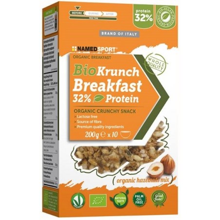 Namedsport Biokrunch Breakfast 32% Protein Organic Hazelnuts Mix 200 G - Rimedi vari - 980532598 - Namedsport - € 6,46