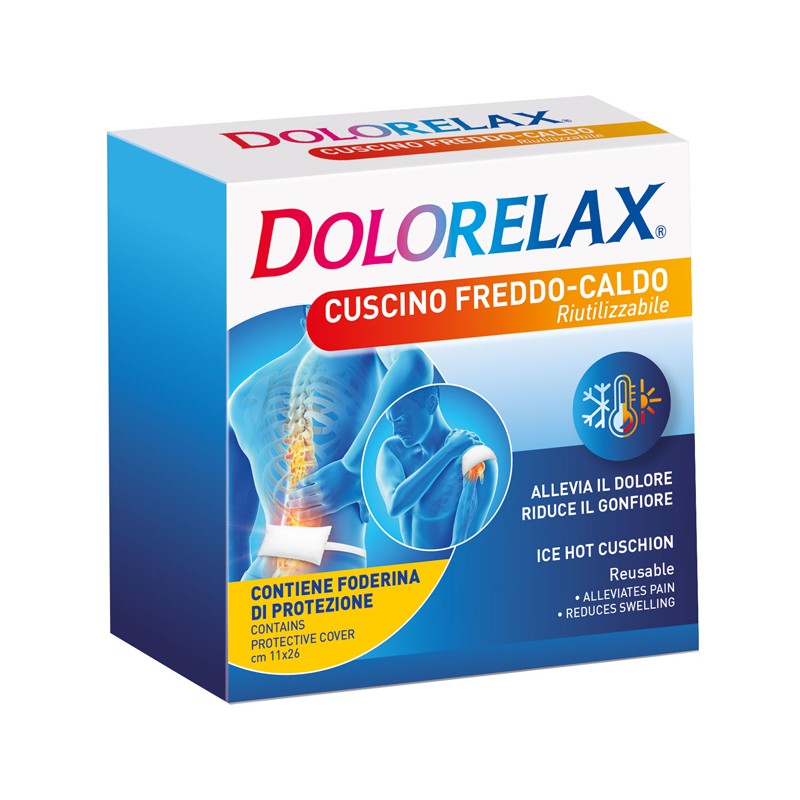 Euritalia Pharma Ice Hot Dolorelax Cuscino Riutilizzabile 11x26 Cm 2 Pezzi - Terapia del caldo freddo, ghiaccio secco e ghiac...