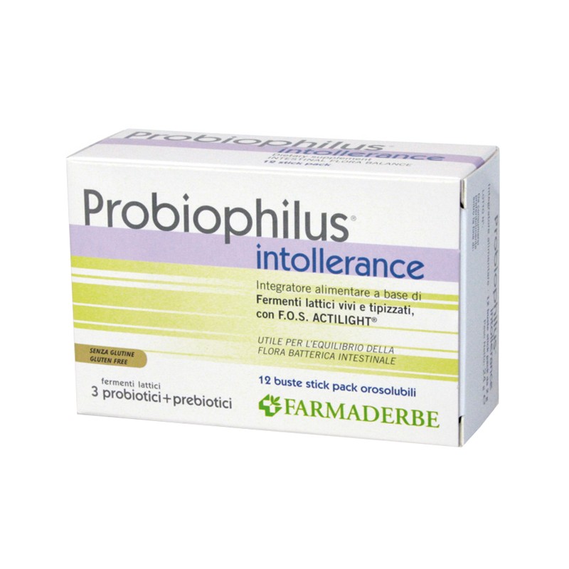 Farmaderbe Probiophilus Intollerance 12 Buste - Integratori per intolleranze alimentari - 934438591 - Farmaderbe - € 7,97