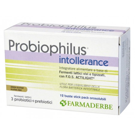 Farmaderbe Probiophilus Intollerance 12 Buste - Integratori per intolleranze alimentari - 934438591 - Farmaderbe - € 7,97