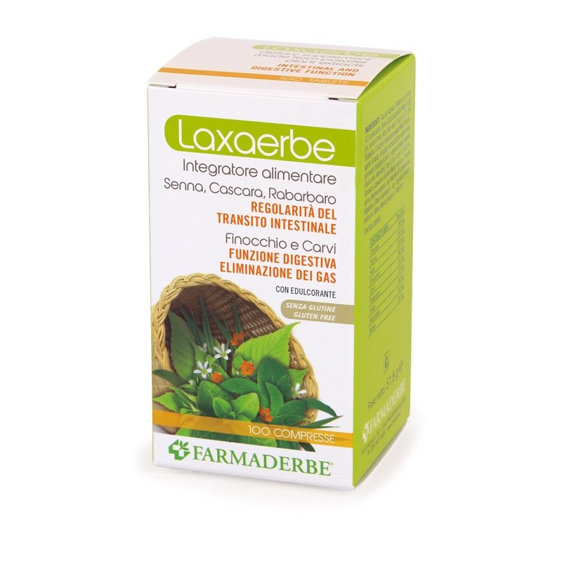 Farmaderbe Laxaerbe 100 Compresse - Integratori per regolarità intestinale e stitichezza - 971551371 - Farmaderbe - € 8,54