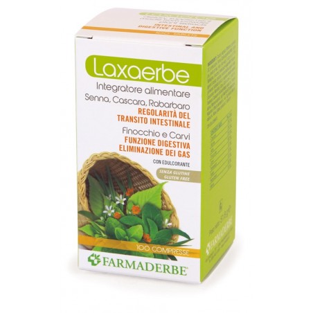 Farmaderbe Laxaerbe 100 Compresse - Integratori per regolarità intestinale e stitichezza - 971551371 - Farmaderbe - € 8,54