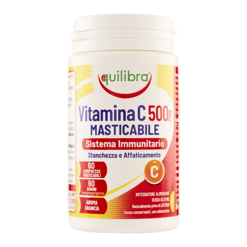 Equilibra Vitamina C 500mg Masticabile Sistema Immunitario 60 Compresse - Integratori per difese immunitarie - 980506784 - Eq...