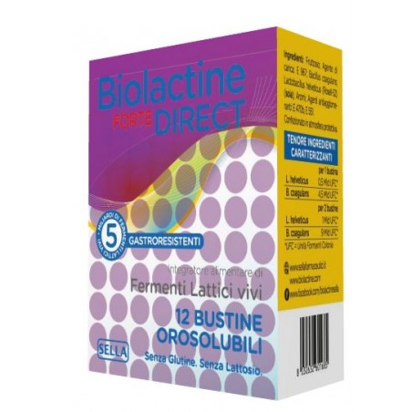 Sella Biolactine Forte Direct 12 Bustine - Fermenti lattici - 926982149 - Sella - € 9,37