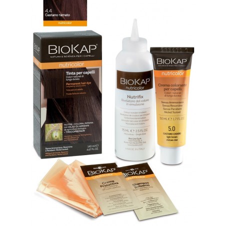 Bios Line Biokap Nutricolor 4,4 New Castano Ramato Tinta Tubo + Flacone - Tinte e colorazioni per capelli - 935057253 - Bioka...