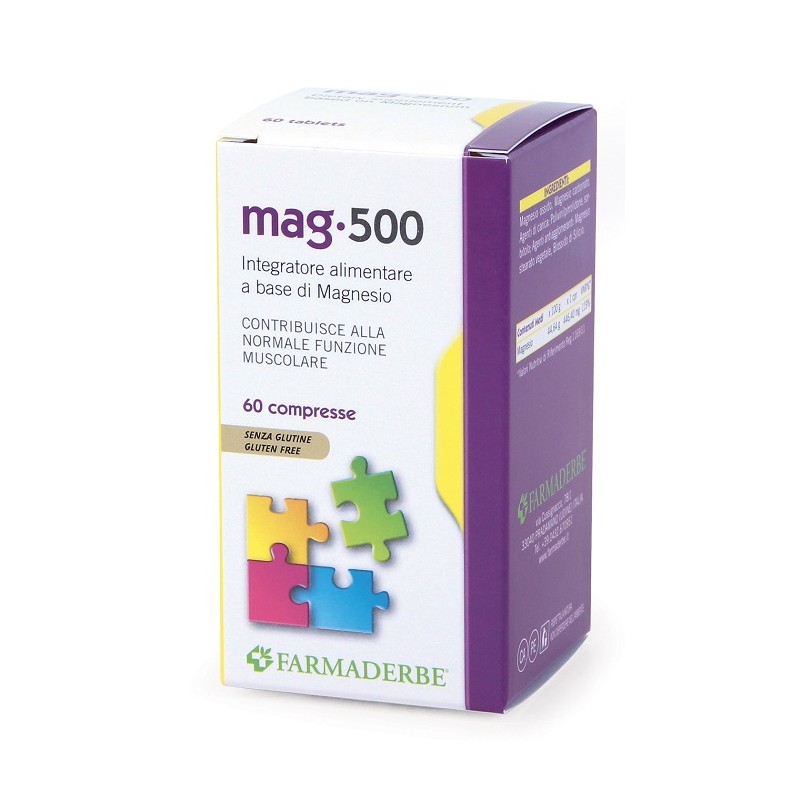 Farmaderbe Mag 500 60 Compresse - Vitamine e sali minerali - 902298013 - Farmaderbe - € 9,60