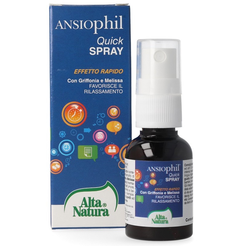 Alta Natura-inalme Ansiophil Quick Spray 20 Ml - Integratori per concentrazione e memoria - 975039153 - Alta Natura - € 9,35