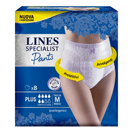 Fater Lines Specialist Pants Plus M Farma 8 Pezzi - Prodotti per incontinenza - 976326227 - Fater - € 12,54
