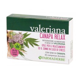 Farmaderbe Valeriana Canapa Relax 30 Compresse Divisibili - Integratori per umore, anti stress e sonno - 977485390 - Farmader...