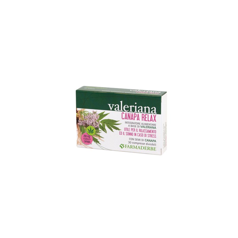Farmaderbe Valeriana Canapa Relax 30 Compresse Divisibili Farmaderbe - 1