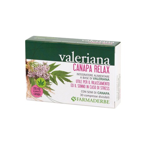 Farmaderbe Valeriana Canapa Relax 30 Compresse Divisibili Farmaderbe - 1 Farmaderbe Valeriana Canapa Relax 30 Compresse Divisibili Farmaderbe - 1