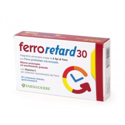 Farmaderbe Ferro Retard 30 Compresse - Vitamine e sali minerali - 974836102 - Farmaderbe - € 11,44