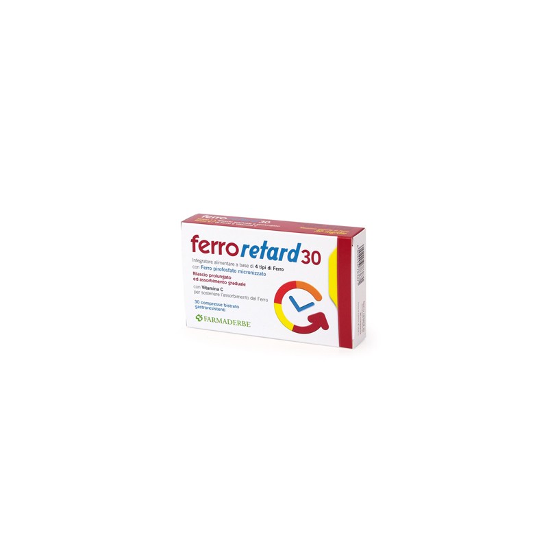 Farmaderbe Ferro Retard 30 Compresse - Vitamine e sali minerali - 974836102 - Farmaderbe - € 10,66