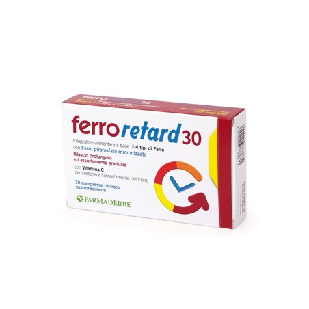 Farmaderbe Ferro Retard 30 Compresse - Vitamine e sali minerali - 974836102 - Farmaderbe - € 10,83