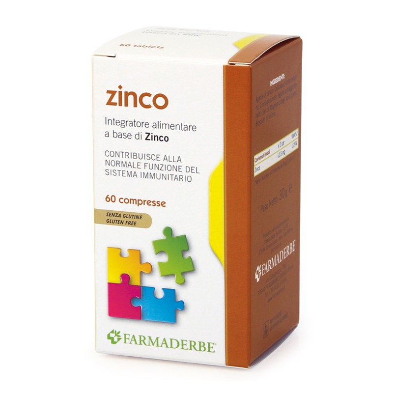 Farmaderbe Zinco 60 Compresse - Vitamine e sali minerali - 902299813 - Farmaderbe - € 10,75