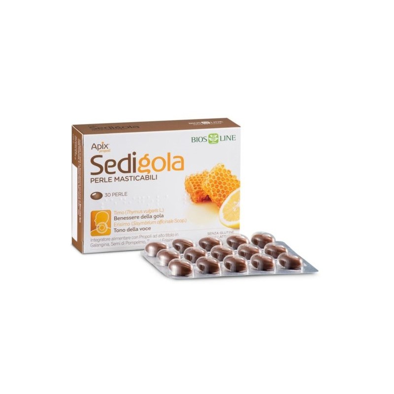 Bios Line Sedigola Perle Masticabili 30 Perle - Integratori per mal di gola - 931752416 - Bios Line - € 10,68