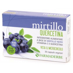 Farmaderbe Mirtillo Quercetina 30 Capsule Vegetali - Rimedi vari - 975079221 - Farmaderbe - € 11,86