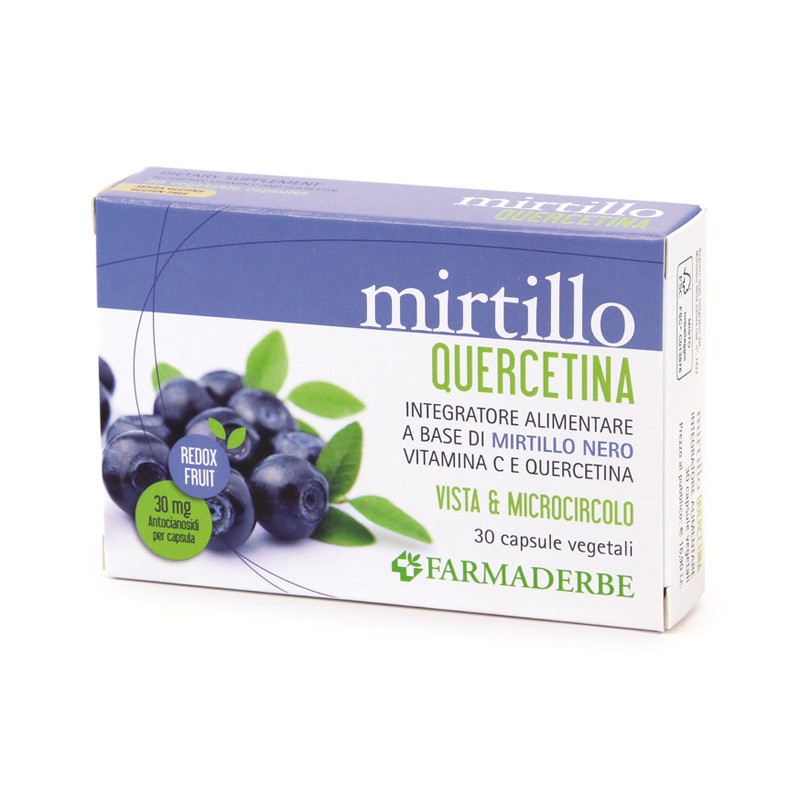 Farmaderbe Mirtillo Quercetina 30 Capsule Vegetali - Rimedi vari - 975079221 - Farmaderbe - € 10,65