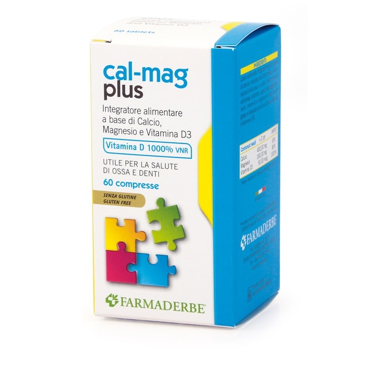 Farmaderbe Cal Mag Plus 60 Compresse - Vitamine e sali minerali - 902297581 - Farmaderbe - € 9,90