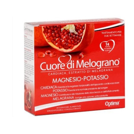 Optima Naturals Cuore Di Melograno Magnesio-potassio 14 Bustine Da 3,7 G - Integratori per il cuore e colesterolo - 972320752...
