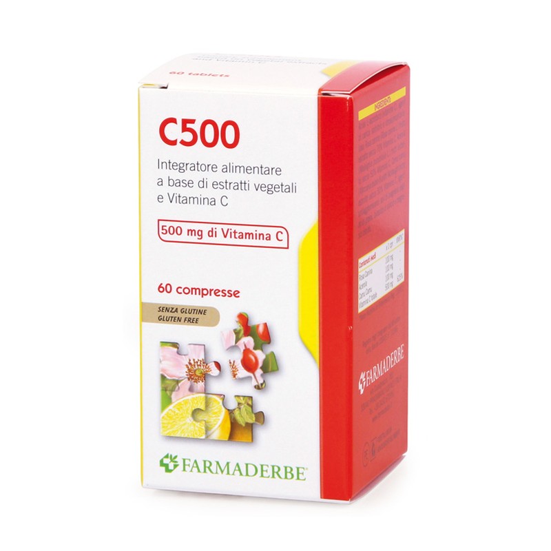 Farmaderbe C 500 60 Compresse - Vitamine e sali minerali - 902880069 - Farmaderbe - € 10,96