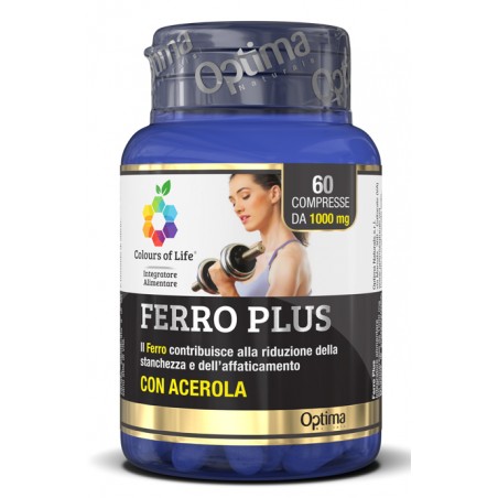 Optima Naturals Colours Of Life Ferro Plus 60 Compresse 1000 Mg - Rimedi vari - 925386435 - Optima Naturals - € 11,75