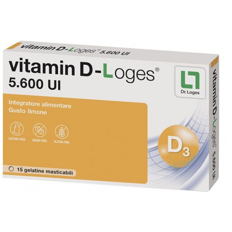 Biofarmex Vitamin D-loges 15 Gelatine Masticabili Gusto Limone - Vitamine e sali minerali - 942304181 - Biofarmex - € 12,71