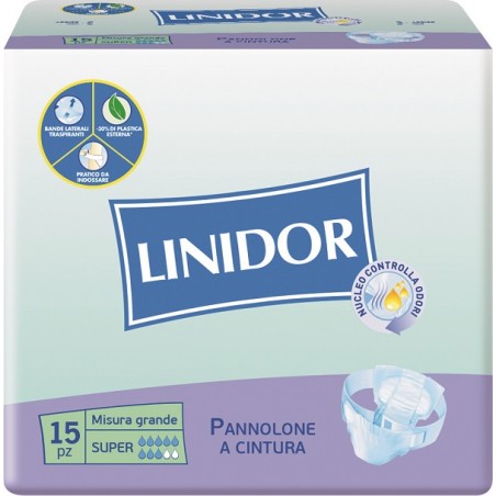 Fater Pannolone Linidor Perfect Care Super A Cintura Mg 15 Pezzi - Prodotti per incontinenza - 930960733 - Fater - € 13,26