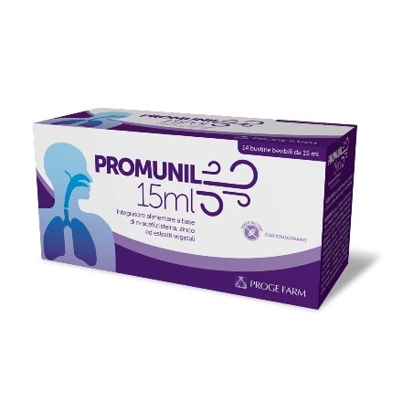 Proge Farm Promunil 14 Bustine X 15 Ml Bevibili - Prodotti fitoterapici per raffreddore, tosse e mal di gola - 972733885 - Pr...