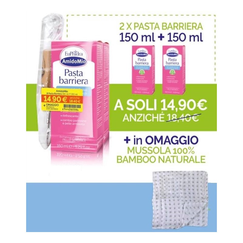 Zeta Farmaceutici Euphidra Amidomio Pasta Barriera 2x150 Ml + Mussola Gadget - Igiene del bambino - 944282286 - AmidoMio - € ...