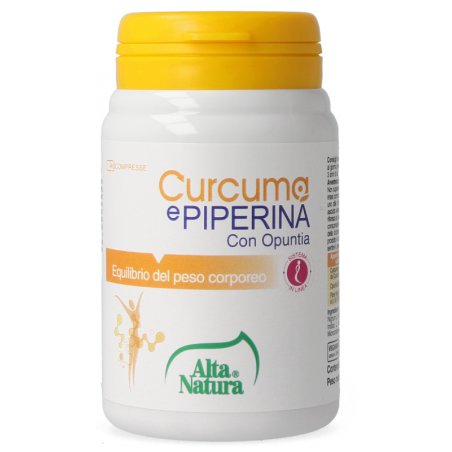 Alta Natura-inalme Curcuma E Piperina Con Opuntia 45 Compresse 900mg - Circolazione e pressione sanguigna - 976840886 - Alta ...