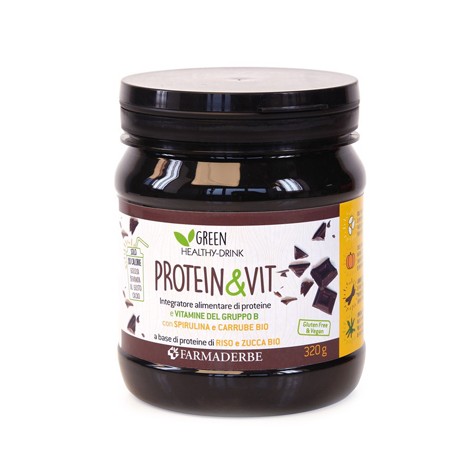 Farmaderbe Protein & Vit Cacao 320 G - Vitamine e sali minerali - 974836114 - Farmaderbe - € 15,46