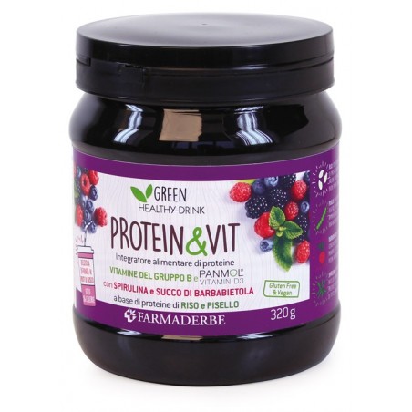 Farmaderbe Protein & Vit Frutti Di Bosco 320 G - Vitamine e sali minerali - 979399894 - Farmaderbe - € 15,59