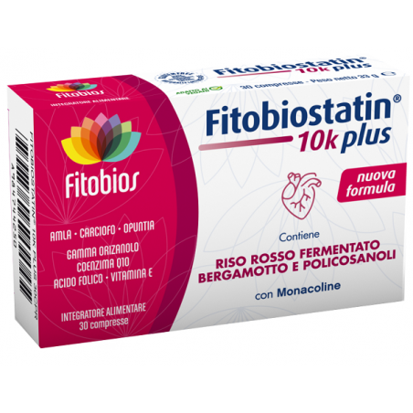 Fitobiostatin 10k Plus 30 Compresse - Integratori per il cuore e colesterolo - 984744250 - Fitobios - € 14,34