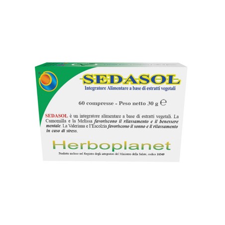 Herboplanet Sedasol 60 Compresse - Integratori per umore, anti stress e sonno - 976785612 - Herboplanet - € 17,35