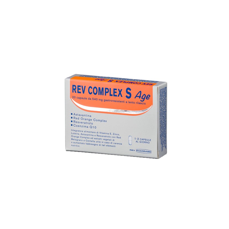 Rev Pharmabio Rev Complex S Age 20 Capsule - Integratori per l'abbronzatura - 970338253 - Rev Pharmabio - € 16,42