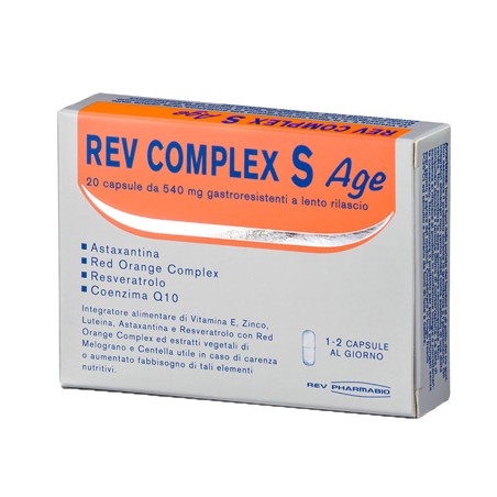 Rev Pharmabio Rev Complex S Age 20 Capsule - Integratori per l'abbronzatura - 970338253 - Rev Pharmabio - € 16,42