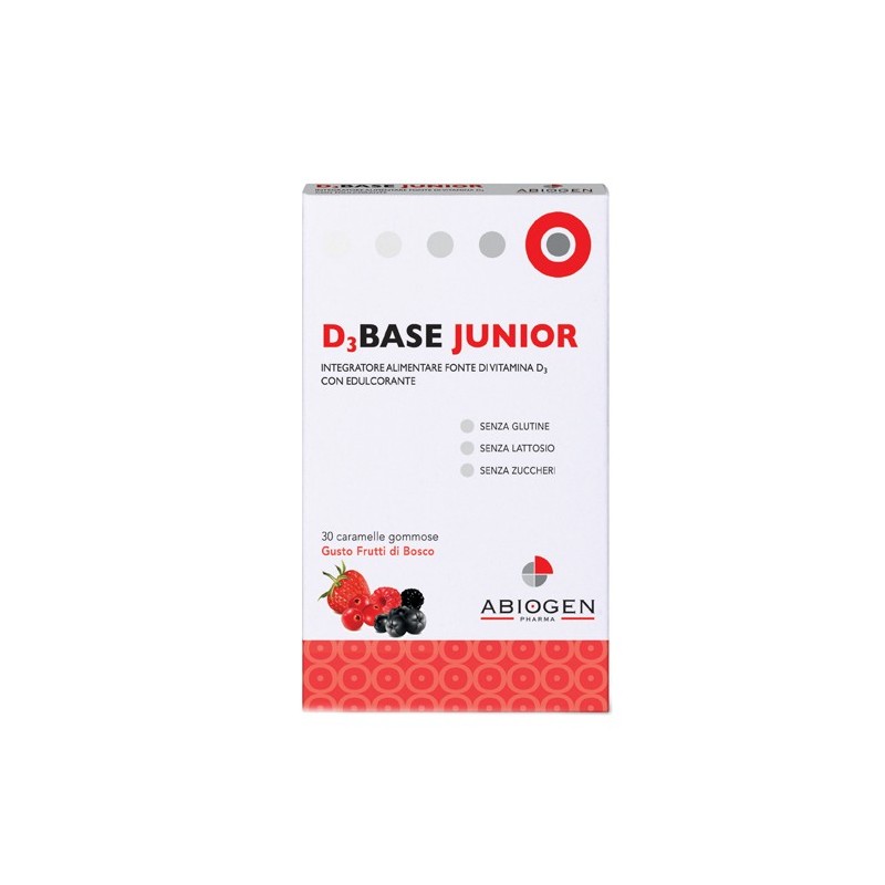 D3Base Junior Vitamine D3 Frutti Di Bosco 30 Caramelle Gommose - Vitamine e sali minerali - 974889937 - D3Base Junior - € 9,80