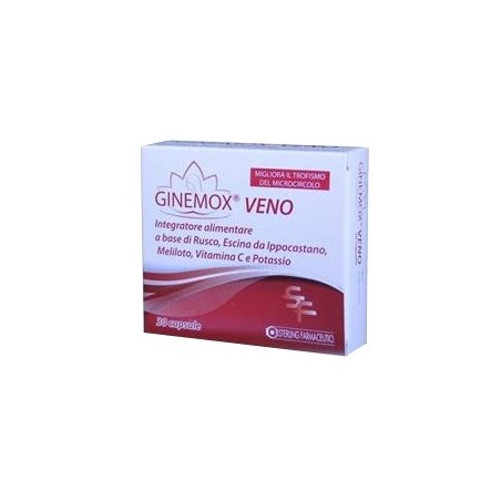 Sterling Farmaceutici Ginemox Veno 30 Capsule - Circolazione e pressione sanguigna - 934836519 - Sterling Farmaceutici - € 19,34