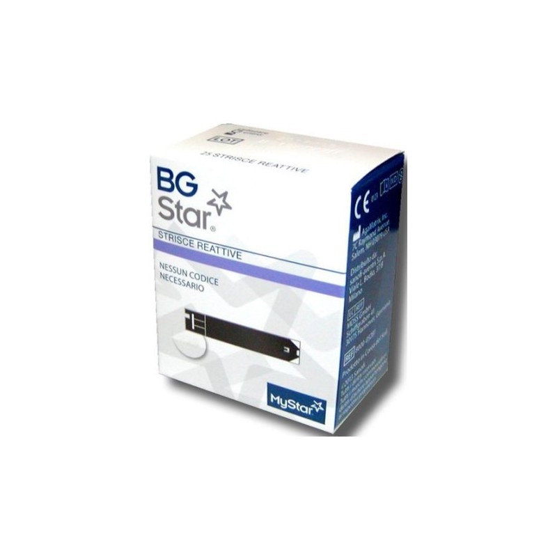 BGStar Strisce Per Misurazione Glicemia 25 Pezzi - Misuratori di diabete e glicemia - 930259724 - Bgstar - € 24,91