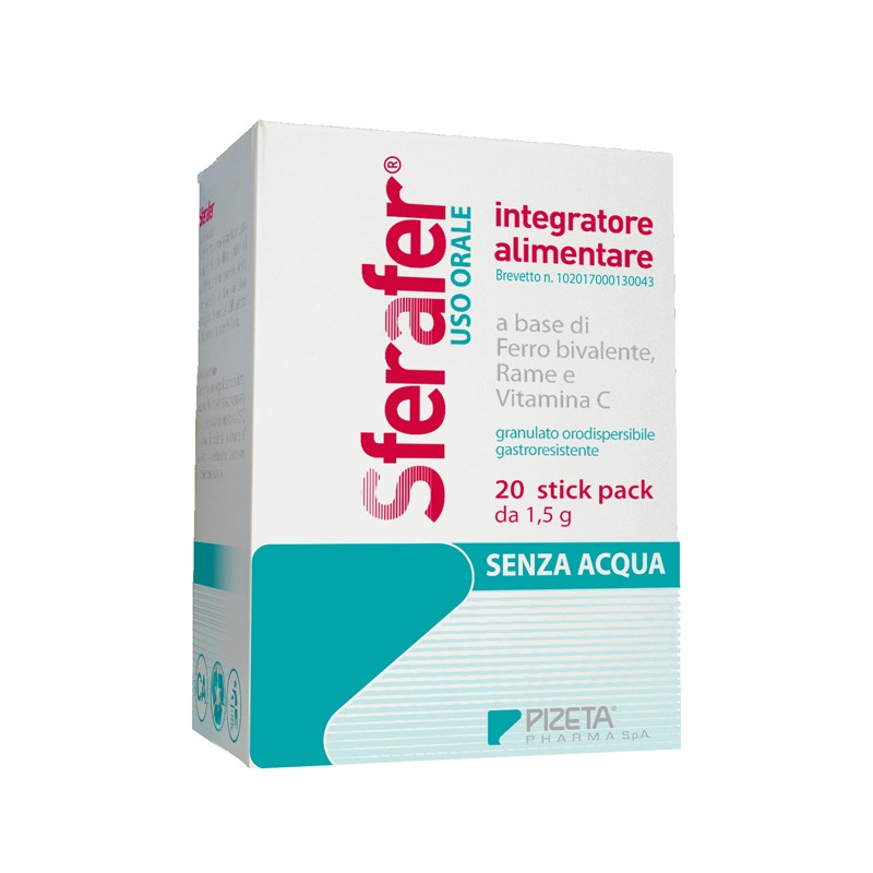 Pizeta Pharma Sferafer 20 Stick Pack - Vitamine e sali minerali - 974368072 - Pizeta Pharma - € 20,36