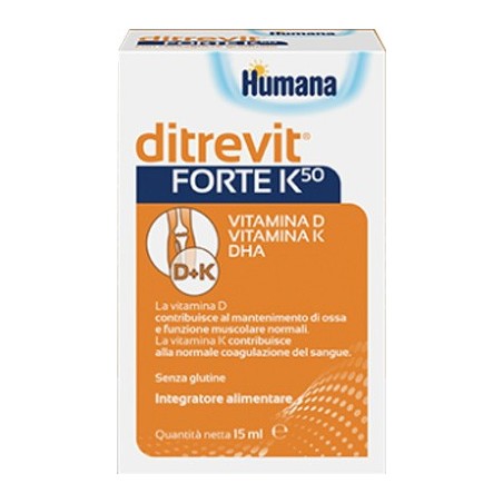 Humana Italia Ditrevit Forte K50 15 Ml Nuova Formulazione - Vitamine e sali minerali - 932519349 - Humana - € 16,85