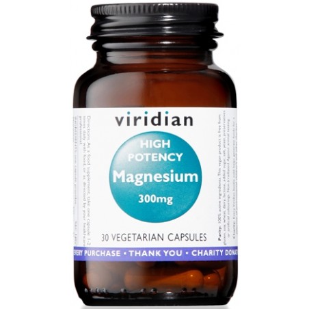Natur Viridian Magnesium 300mg High Potency 30 Capsule Viridian Magnesio Superiore Alta Concentrazione - Vitamine e sali mine...